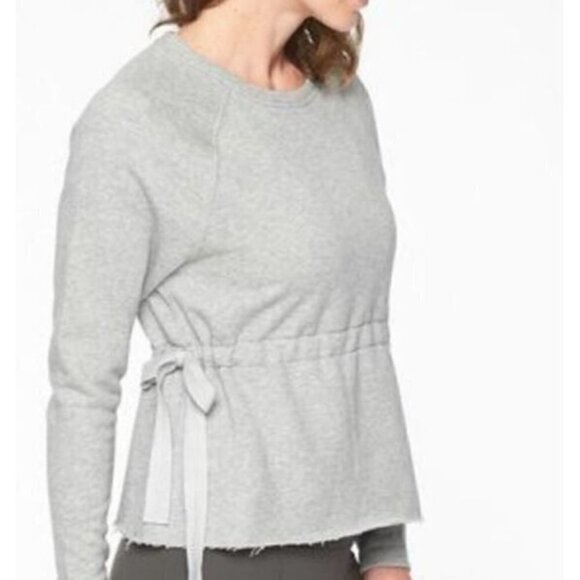 Athleta Sweatshirt Womens Small Studio Cinch Pullover Crew Neck Top Long Sleeve - Picture 1 of 8